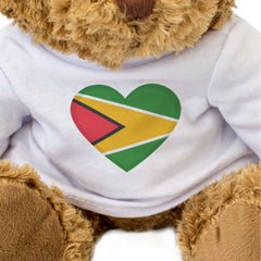GUYANA FLAG HEART - Teddy Bear - Cute Cuddly Soft - Guyanese Gift Present