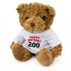 HAPPY BIRTHDAY 200 - Teddy Bear - Cute Cuddly - 200th Anniversary Gift Present