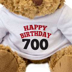 HAPPY BIRTHDAY 700 - Teddy Bear - Cute Cuddly - 700th Anniversary Gift Present