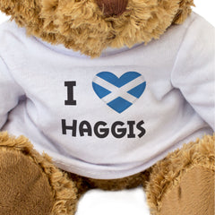 I LOVE HAGGIS (SCOTTISH FLAG) - Teddy Bear - Cute - Scotland Gift Present