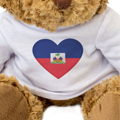 HAITI FLAG HEART - Teddy Bear - Cute Cuddly Soft Adorable - Haitian Gift Present