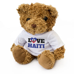 LOVE HAITI (FLAG HEART) - Teddy Bear - Cute Funny - Souvenir Gift Present