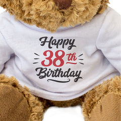 HAPPY 38TH BIRTHDAY - Teddy Bear - Cute Soft Cuddly - 38 Years Old Gift Present