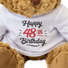 HAPPY 48TH BIRTHDAY - Teddy Bear - Cute Soft Cuddly - 48 Years Old Gift Present