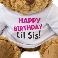 HAPPY BIRTHDAY LIL SIS - Teddy Bear - Cute Soft - Little Sister Gift Present