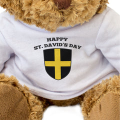 HAPPY ST. DAVID'S DAY FLAG - Teddy Bear - Cute Cuddly Soft - Wales Gift Present