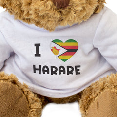 I LOVE HARARE (ZIMBABWE FLAG) - Teddy Bear - Cute Cuddly - Gift Present