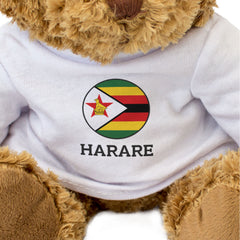 HARARE (ZIMBABWE FLAG ROUNDEL) - Teddy Bear - Funny Souvenir Gift Present