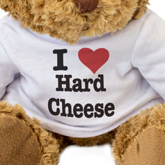 I LOVE HARD CHEESE - Teddy Bear - Cute Cuddly Soft Adorable - Gift Present