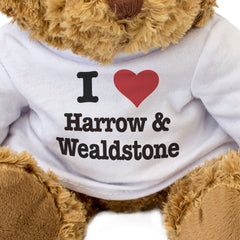 I LOVE HARROW & WEALDSTONE - Teddy Bear - Cute Cuddly Soft - Gift Present