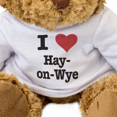 I LOVE HAY-ON-WYE - Teddy Bear - Cute Cuddly Soft - Wales Cymru Gift Present