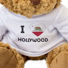 I LOVE HOLLYWOOD (CALIFORNIA FLAG) - Teddy Bear - Cute Cuddly - Gift Present