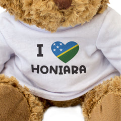 I LOVE HONIARA (SOLOMON ISLANDS FLAG) - Teddy Bear - Cute - Gift Present