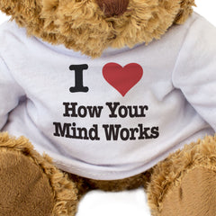 I LOVE HOW YOUR MIND WORKS - Teddy Bear - Cute Cuddly Soft - Gift Present