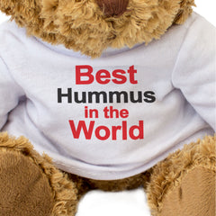 BEST HUMMUS IN THE WORLD - Teddy Bear - Cute Cuddly Soft - Funny Gift Present