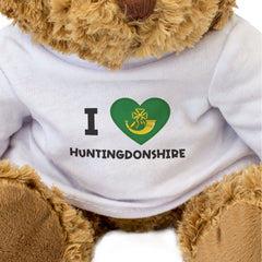 I LOVE HUNTINGDONSHIRE FLAG - Teddy Bear - Cute Cuddly Soft - Gift Present