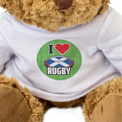 I LOVE RUGBY (SCOTLAND FLAG BALL) - Teddy Bear - Cute Cuddly - Gift Present