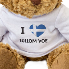 I LOVE SULLOM VOE (SHETLAND FLAG) - Teddy Bear - Cute Cuddly - Gift Present