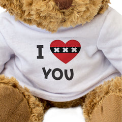 I LOVE YOU (AMSTERDAM FLAG) - Teddy Bear - Cute - Romantic Dutch Gift Present