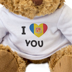 I LOVE YOU (ANDORRAN FLAG) - Teddy Bear - Cute - Romantic Andorra Gift Present