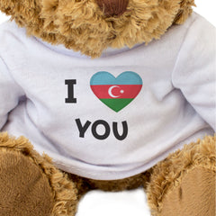 I LOVE YOU (AZERBAIJAN FLAG) - Teddy Bear - Cute Cuddly - Romantic Gift Present