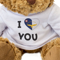 I LOVE YOU (AZORES FLAG) - Teddy Bear - Cute - Romantic Portugal Gift Present