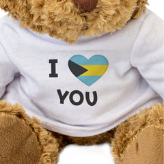 I LOVE YOU (BAHAMAS FLAG) - Teddy Bear - Cute - Bahamian Romantic Gift Present