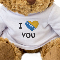 I LOVE YOU (BOSNIA & HERZEGOVINA FLAG) - Teddy Bear - Cute - Romantic Gift Present