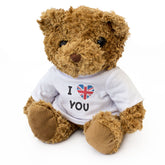 I LOVE YOU (BRITISH FLAG) - Teddy Bear - Cute Cuddly - Romantic UK Gift Present
