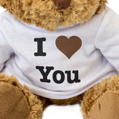 I LOVE YOU (BROWN HEART) - Teddy Bear - Romantic Valentine's Day Gift Present