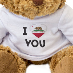 I LOVE YOU (CALIFORNIA FLAG) - Teddy Bear - Cute - Romantic Partner Gift Present