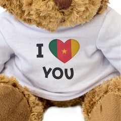 I LOVE YOU (CAMEROON FLAG) - Teddy Bear - Cameroonian Romantic Gift Present