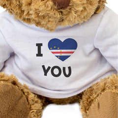 I LOVE YOU (CAPE VERDE FLAG) - Teddy Bear - Cabo Verde Romantic Gift Present