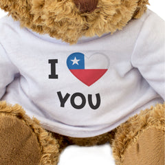 I LOVE YOU (CHILE FLAG) - Teddy Bear - Cute - Romantic Chilean Gift Present