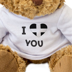 I LOVE YOU (CORNISH FLAG) - Teddy Bear - Cute - Cornwall Romantic Gift Present