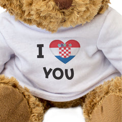 I LOVE YOU (CROATIAN FLAG) - Teddy Bear - Cute - Croatia Romantic Gift Present