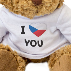 I LOVE YOU (CZECH FLAG) - Teddy Bear - Cute - Czechia Romantic Gift Present