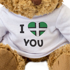 I LOVE YOU (DEVON FLAG) - Teddy Bear - Cute - Romantic Devonian Gift Present