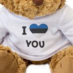 I LOVE YOU (ESTONIAN FLAG) - Teddy Bear - Cute - Romantic Estonia Gift Present