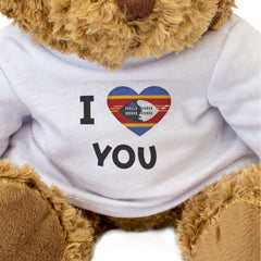 I LOVE YOU (ESWATINI FLAG) - Teddy Bear - Cute - Romantic Gift Present