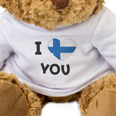 I LOVE YOU (FINNISH FLAG) - Teddy Bear - Cute - Romantic Finland Gift Present