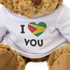 I LOVE YOU (GUYANA FLAG) - Teddy Bear - Cute - Romantic Guyanese Gift Present