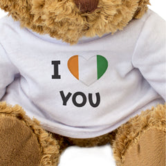 I LOVE YOU (IVORY COAST FLAG) - Teddy Bear - Ivorian Romantic Gift Present