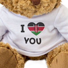 I LOVE YOU (KENYA FLAG) - Teddy Bear - Cute - Kenyan Romantic Gift Present