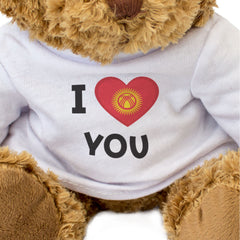 I LOVE YOU (KYRGYZSTAN FLAG) - Teddy Bear - Cute - Kyrgyz Romantic Gift Present