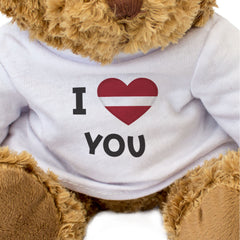 I LOVE YOU (LATVIAN FLAG) - Teddy Bear - Cute - Romantic Latvia Gift Present