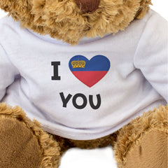 I LOVE YOU (LIECHTENSTEIN FLAG) - Teddy Bear - Cute - Romantic Gift Present