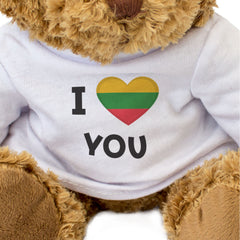 I LOVE YOU (LITHUANIAN FLAG) - Teddy Bear - Romantic Lithuania Gift Present