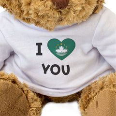 I LOVE YOU (MACAO FLAG) - Teddy Bear - Cute - Macau Romantic Gift Present