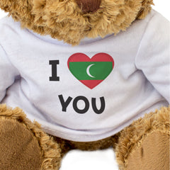 I LOVE YOU (MALDIVES FLAG) - Teddy Bear - Cute - Romantic Gift Present